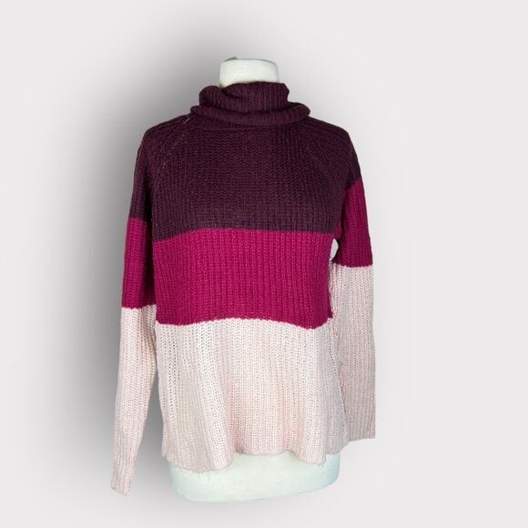 Brave Soul London Turtleneck Colorblock Sweater | Medium - Picture 3 of 10